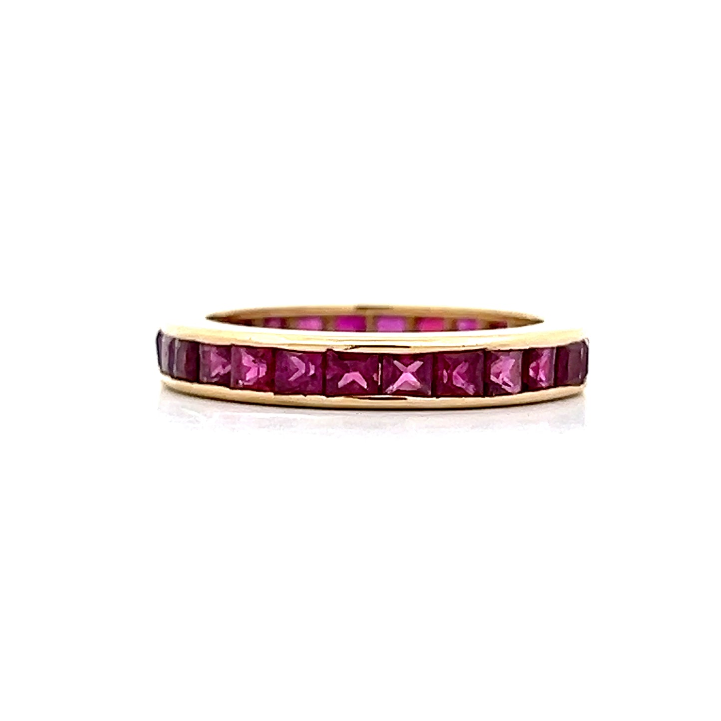 2 Carat Square Cut Ruby Eternity Band 18k