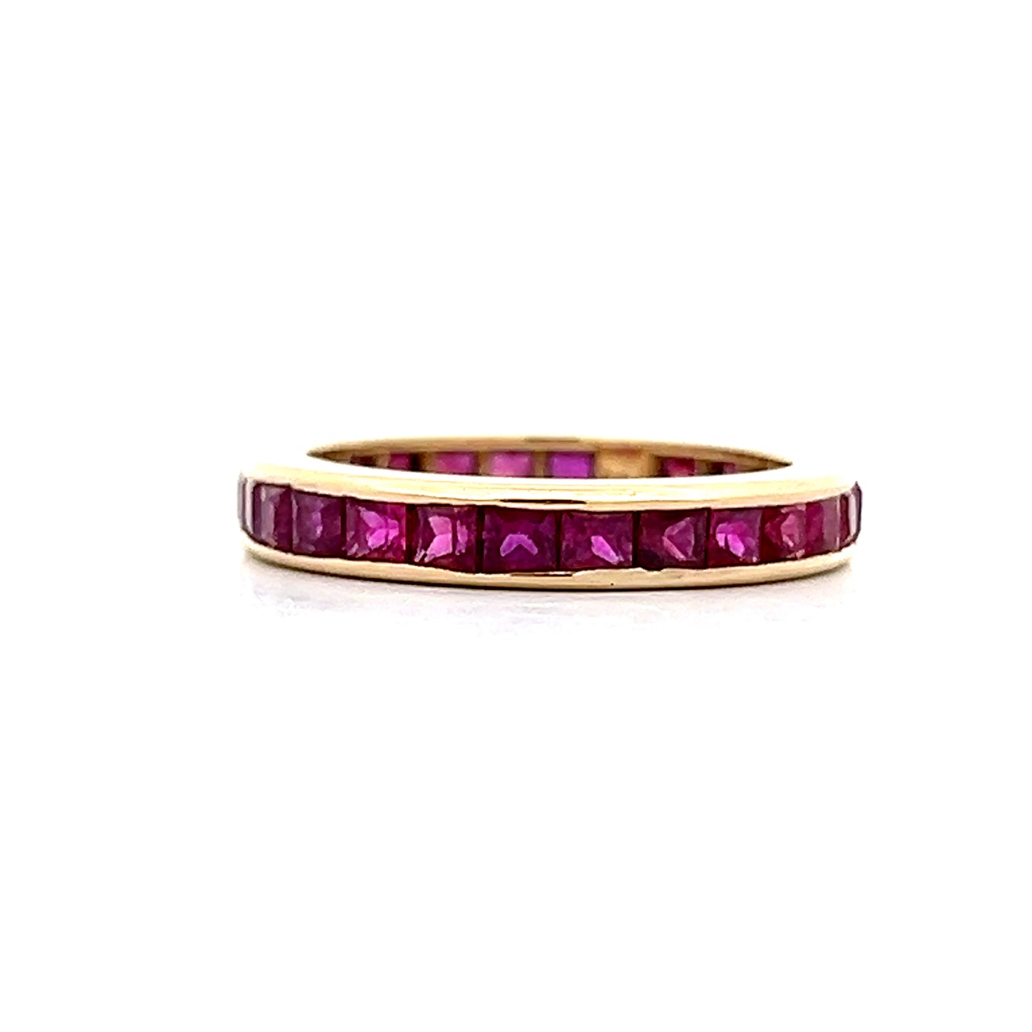 2 Carat Square Cut Ruby Eternity Band 18k