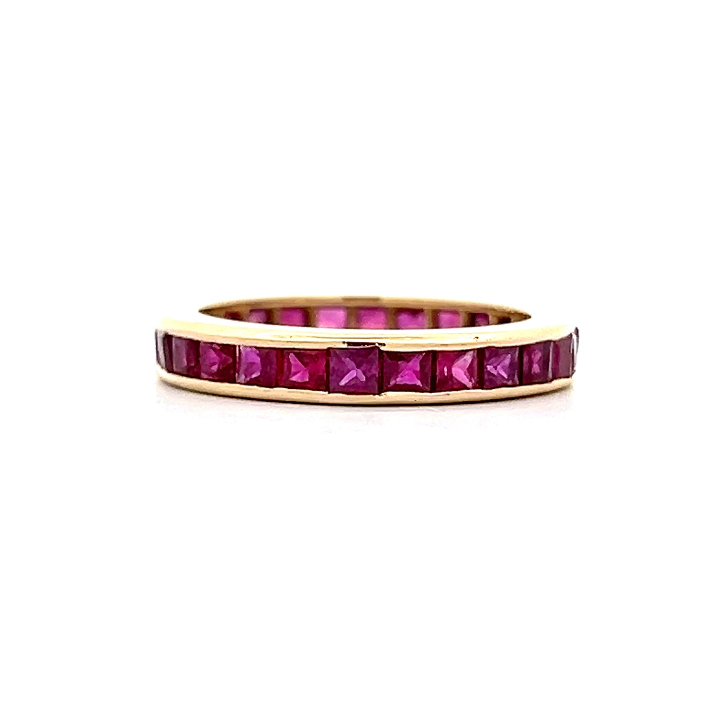 2 Carat Square Cut Ruby Eternity Band 18k