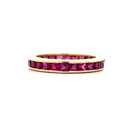 2 Carat Square Cut Ruby Eternity Band 18k