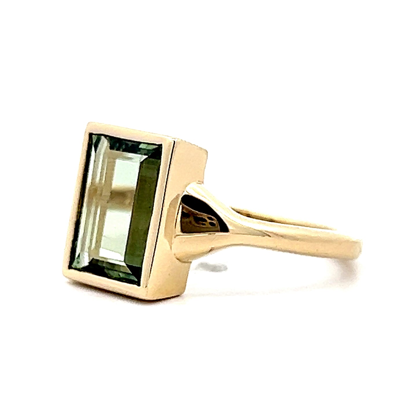 2.86 Emerald Cut Green Sapphire Cocktail Ring 14k