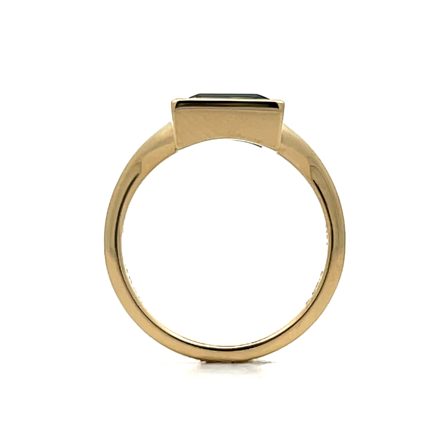 2.86 Emerald Cut Green Sapphire Cocktail Ring 14k