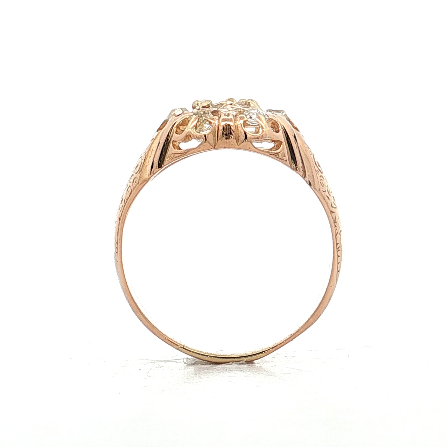 .53 Antique Victorian Cluster Diamond Engagement Ring 14k