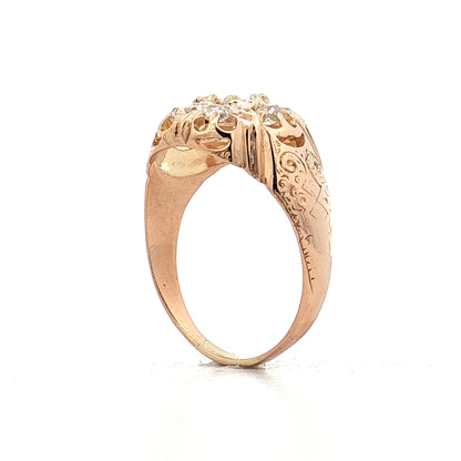.53 Antique Victorian Cluster Diamond Engagement Ring 14k