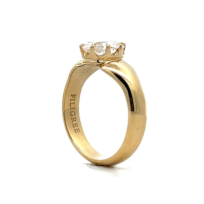 1.09 Old Mine Cushion Cut Diamond Engagement Ring 14k