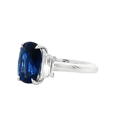 4.15 Cushion Sapphire & Diamond Engagement Ring 18k