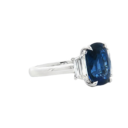 4.15 Cushion Sapphire & Diamond Engagement Ring 18k
