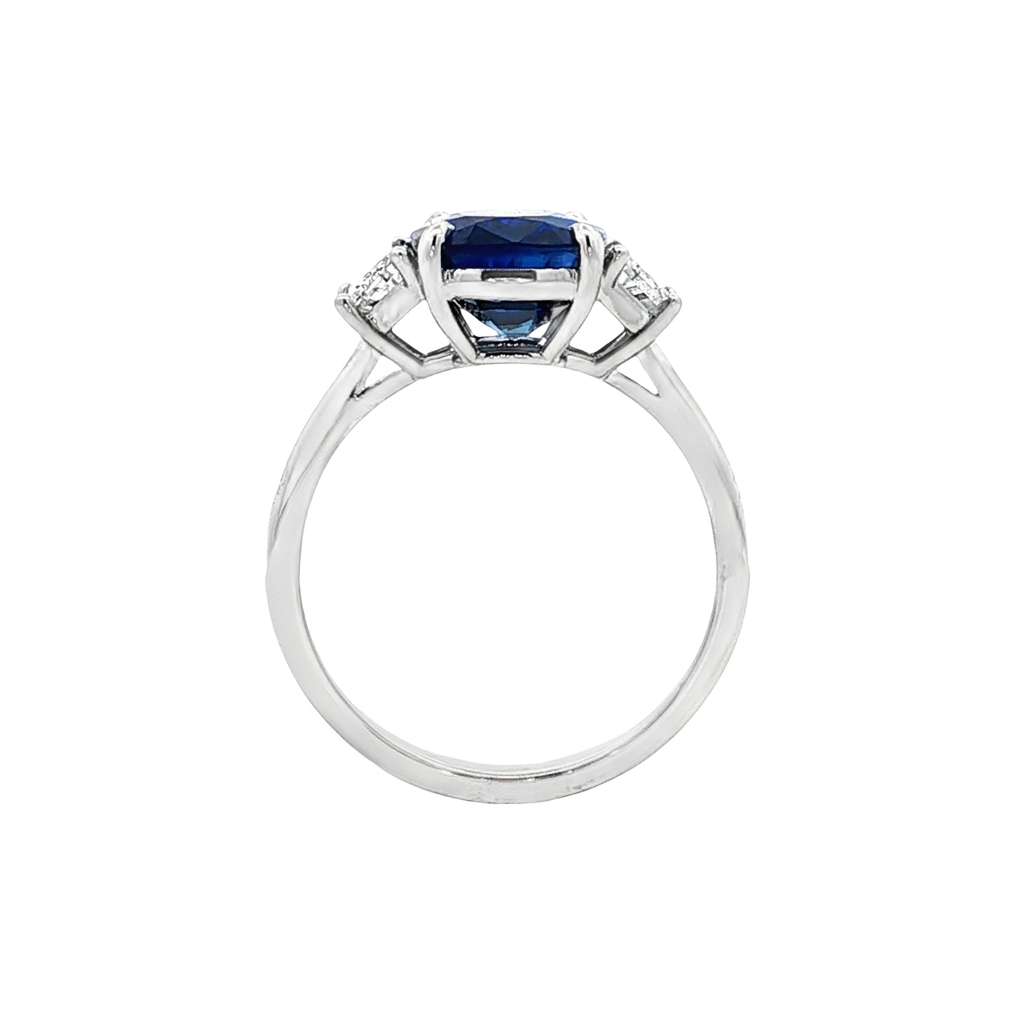4.15 Cushion Sapphire & Diamond Engagement Ring 18k