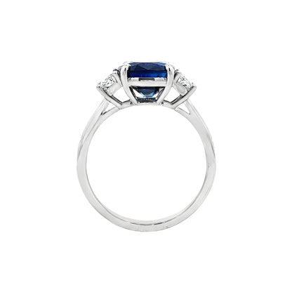 4.15 Cushion Sapphire & Diamond Engagement Ring 18k