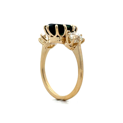 2.40 Tourmaline Three Stone Engagement Ring 14k