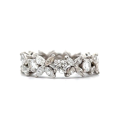 2.00 Marquise & Round Diamond Eternity Band Platinum