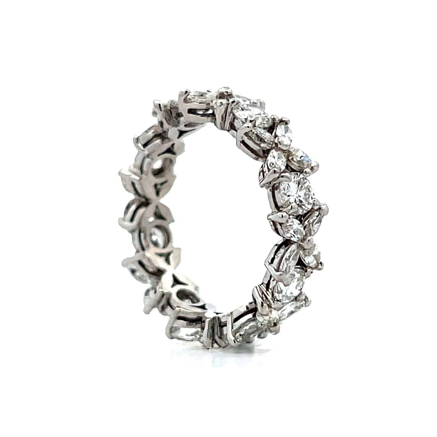 2.00 Marquise & Round Diamond Eternity Band Platinum