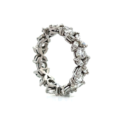 2.00 Marquise & Round Diamond Eternity Band Platinum