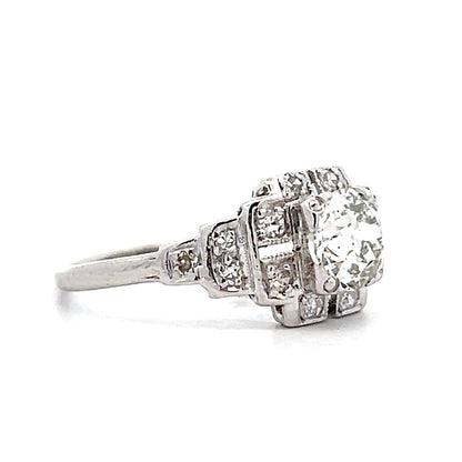 .91 Vintage Deco Diamond Engagement Ring in Platinum