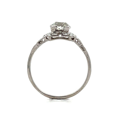 .91 Vintage Deco Diamond Engagement Ring in Platinum