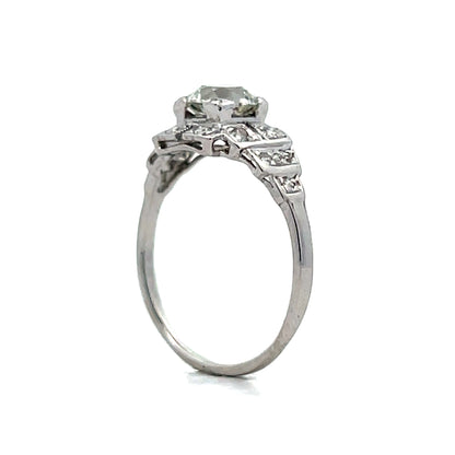 .91 Vintage Deco Diamond Engagement Ring in Platinum