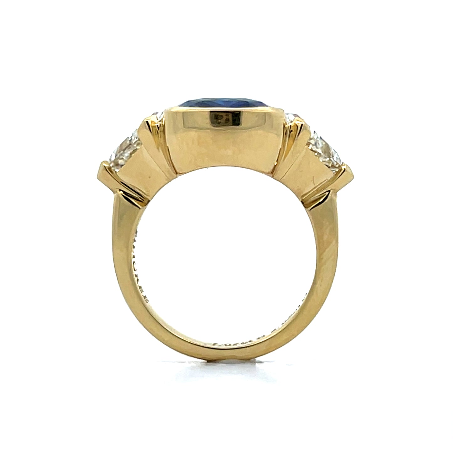 7.07 Cushion Blue Sapphire Engagement Ring 14k