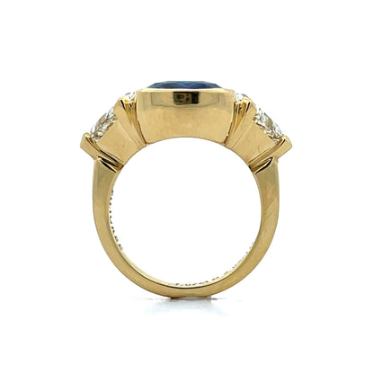 7.07 Cushion Blue Sapphire Engagement Ring 14k