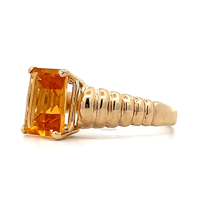 1.70 Citrine Cocktail Ring in 14k Yellow Gold