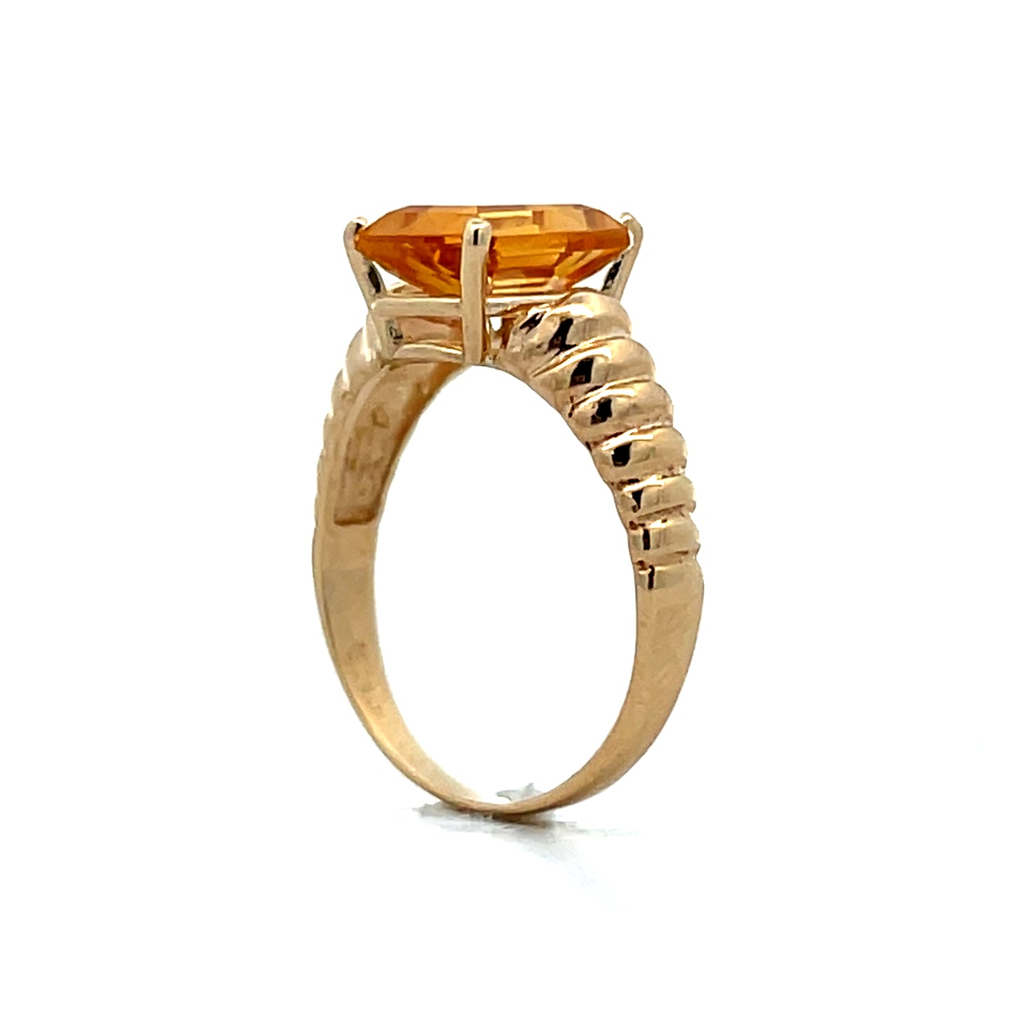 1.70 Citrine Cocktail Ring in 14k Yellow Gold
