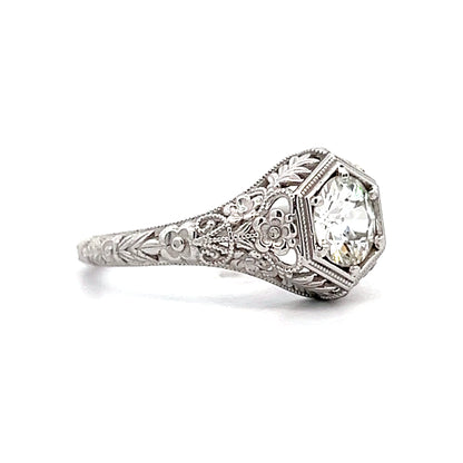 .80 Antique Style Diamond Engagement Ring 14k