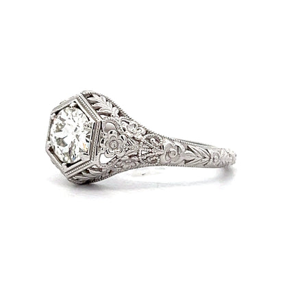 .80 Antique Style Diamond Engagement Ring 14k