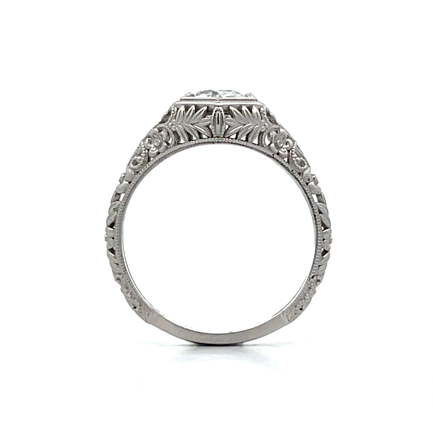 .80 Antique Style Diamond Engagement Ring 14k