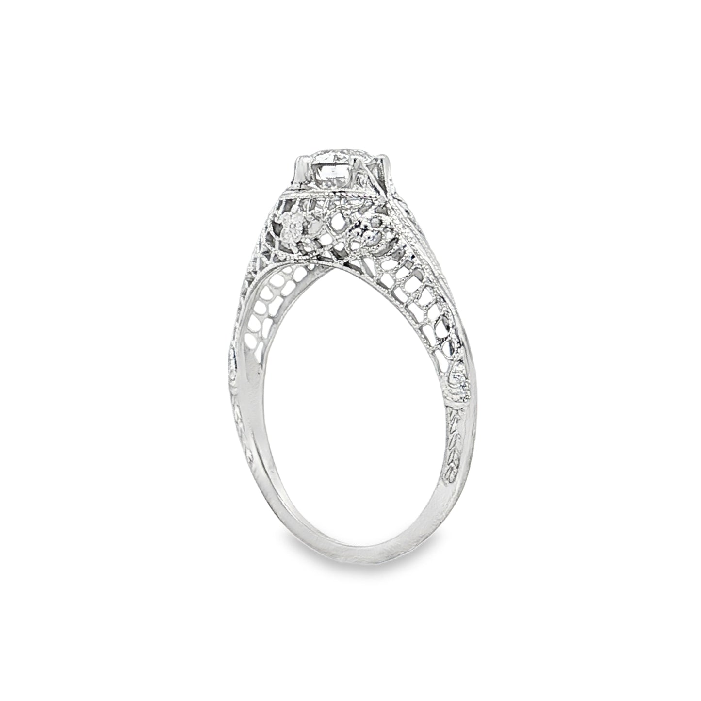 .68 Antique Art Deco Diamond Solitaire Engagement Ring 18k