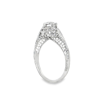 .68 Antique Art Deco Diamond Solitaire Engagement Ring 18k