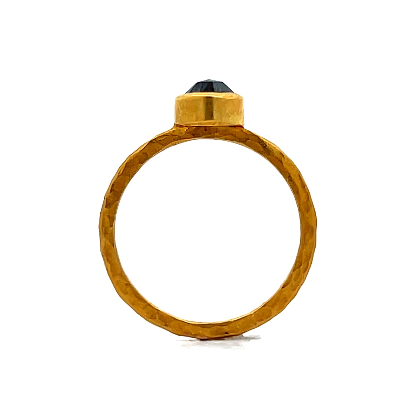 .60 Rose Cut Black Diamond Engagement Ring 18k