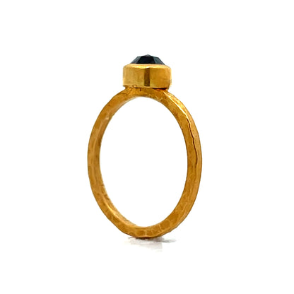 .60 Rose Cut Black Diamond Engagement Ring 18k