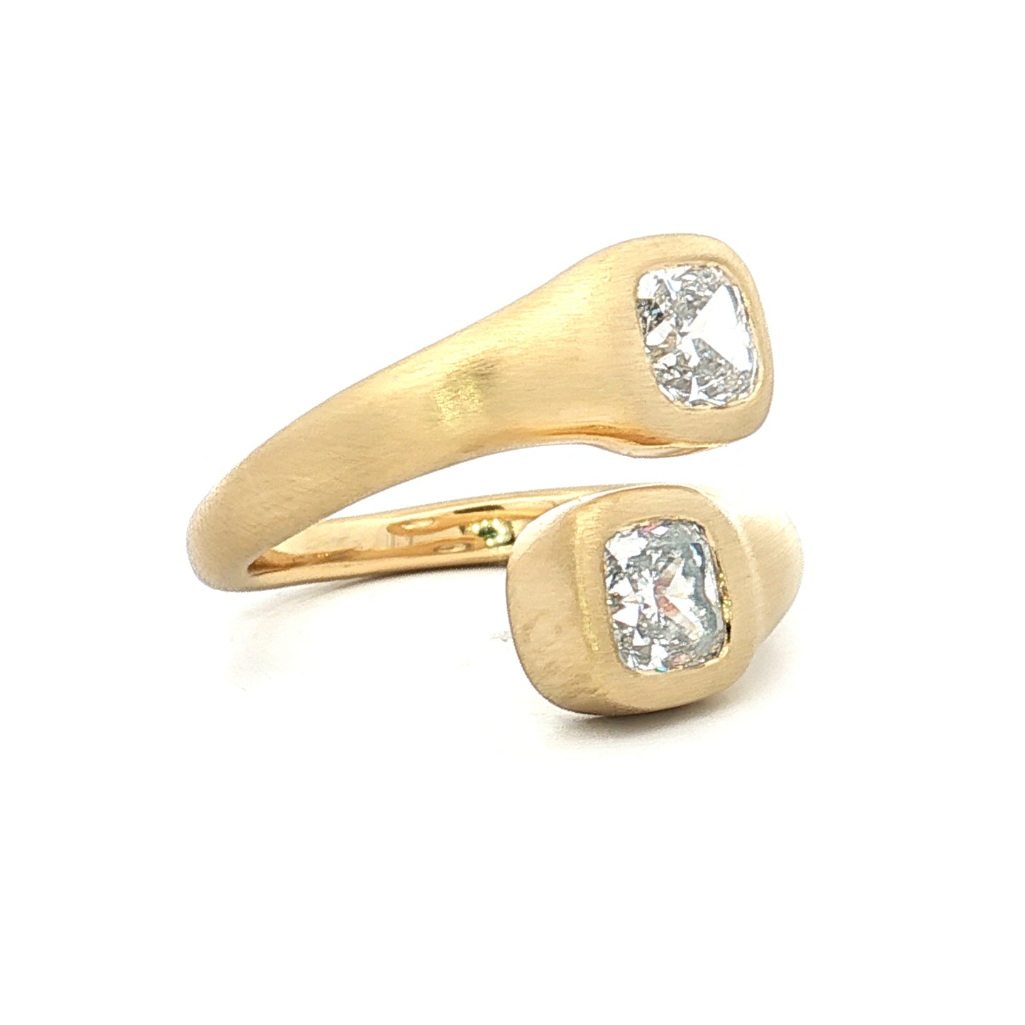 2.02 Cushion Diamond Bypass Ring 18k Yellow Gold