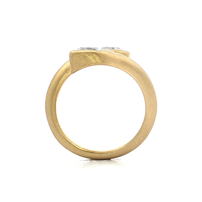 2.02 Cushion Diamond Bypass Ring 18k Yellow Gold