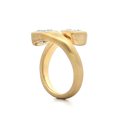 2.02 Cushion Diamond Bypass Ring 18k Yellow Gold