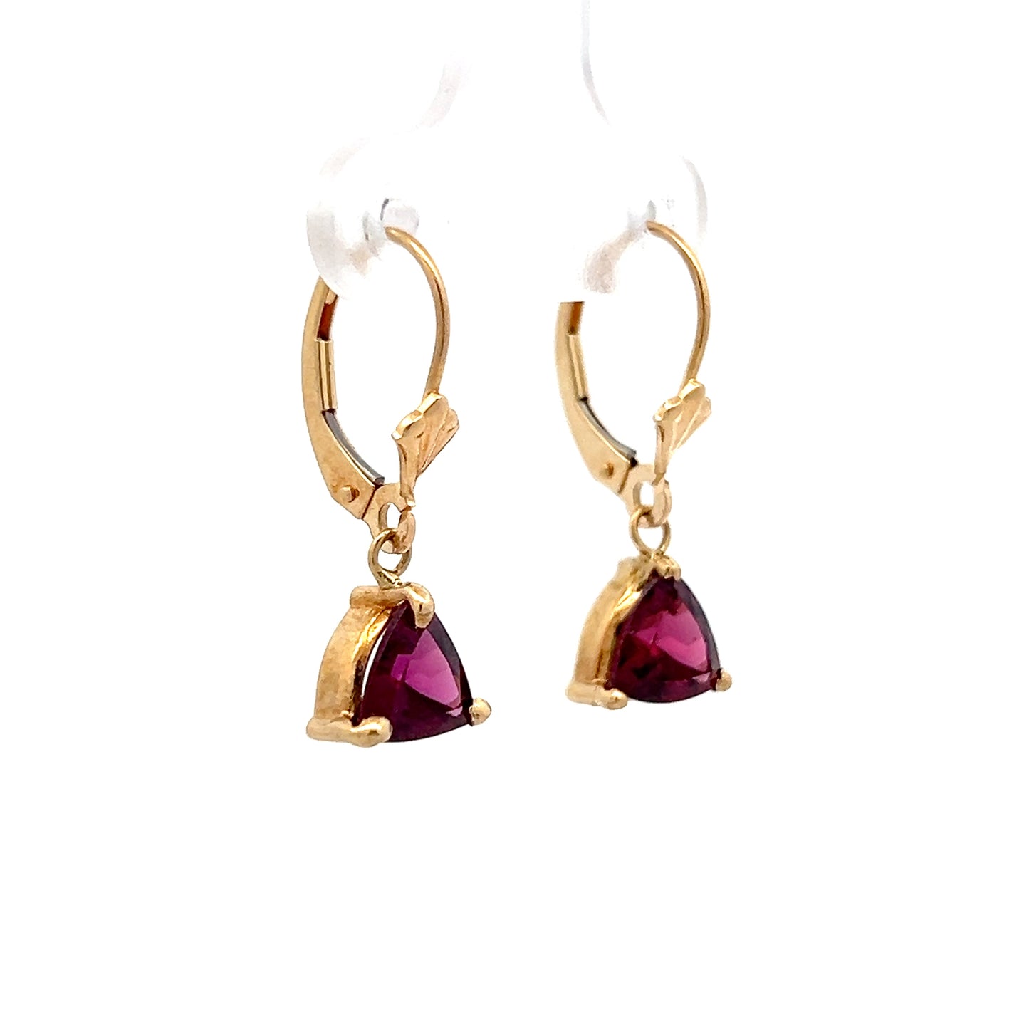 3.58 Trillion Garnet Drop Earrings in 14k Yellow Gold
