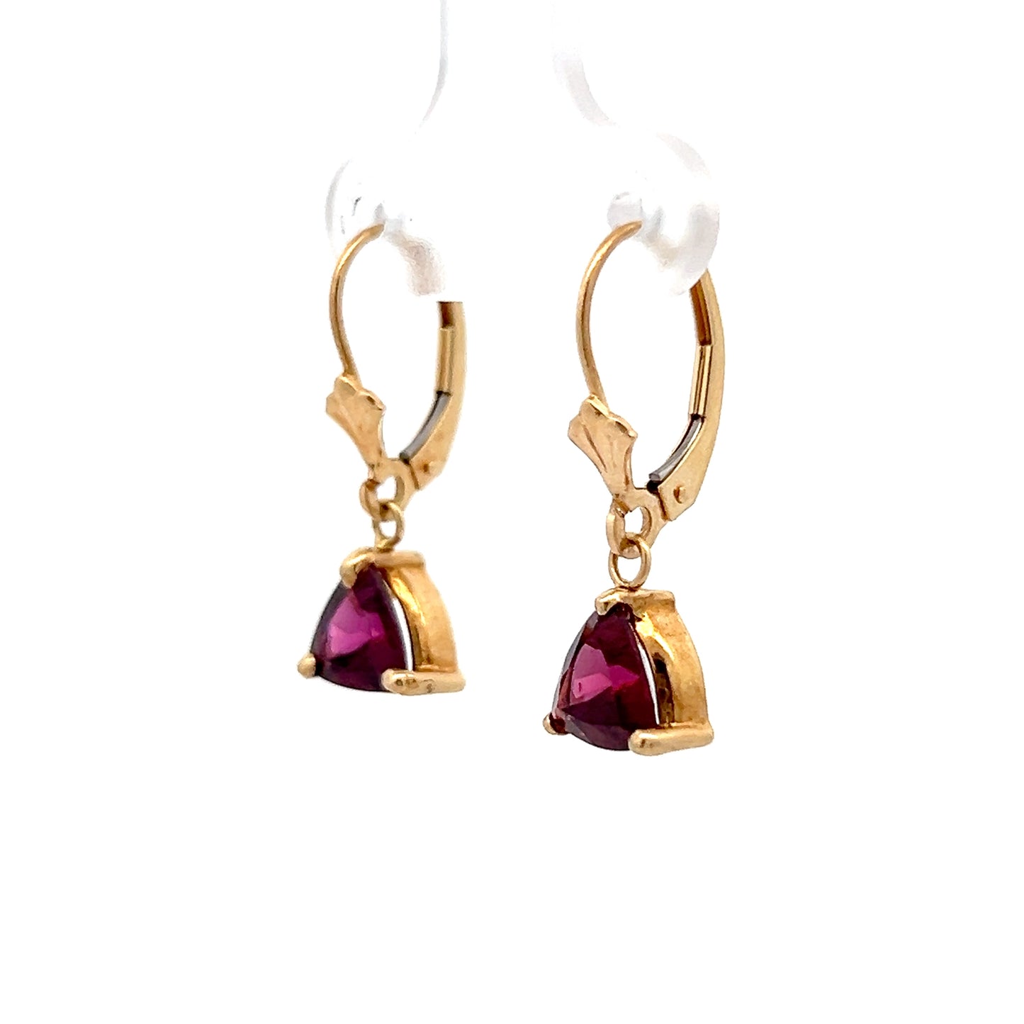 3.58 Trillion Garnet Drop Earrings in 14k Yellow Gold