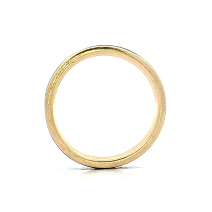 Mens Black Enamel Wedding Band in 18k Yellow Gold