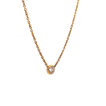 .53 Old Euro Diamond Pendant Necklace in 14k