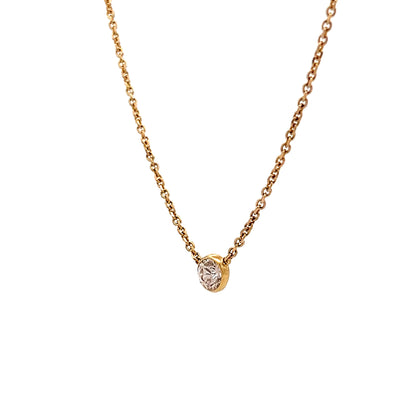 .53 Old Euro Diamond Pendant Necklace in 14k