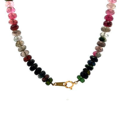 Multi-Colored Tourmaline Necklace 18k Yellow Gold