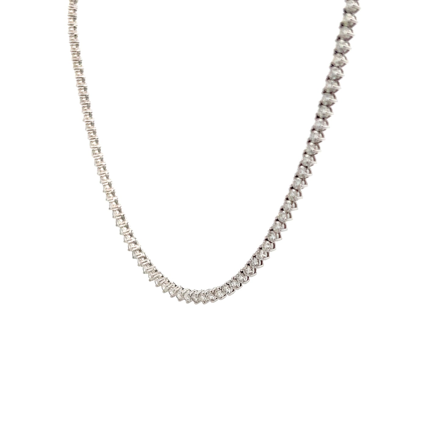 7 Carat Diamond Tennis Necklace in 14k White Gold