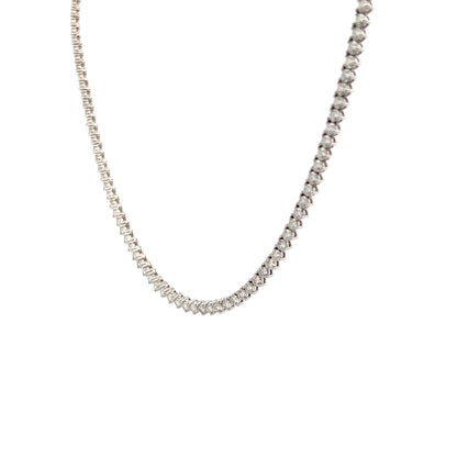 7 Carat Diamond Tennis Necklace in 14k White Gold