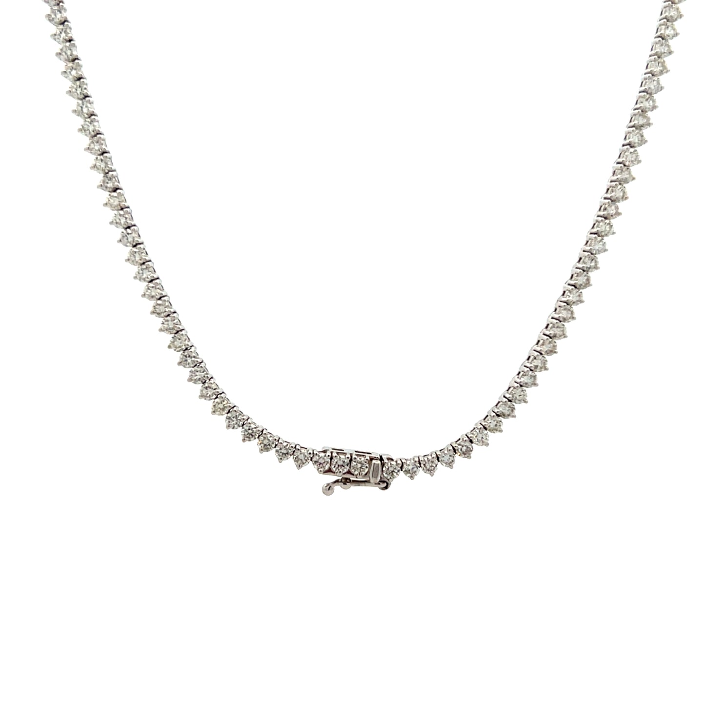 7 Carat Diamond Tennis Necklace in 14k White Gold
