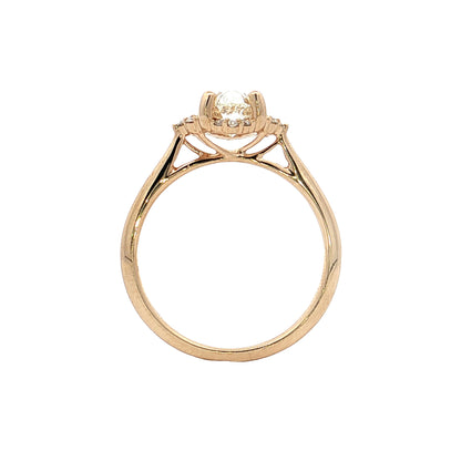 1.50 Oval Diamond Engagement Ring 14k Yellow Gold