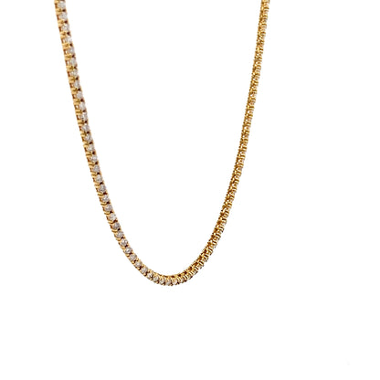 3 Carat Diamond Tennis Necklace in 18k Yellow Gold