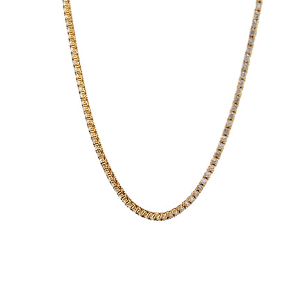 3 Carat Diamond Tennis Necklace in 18k Yellow Gold