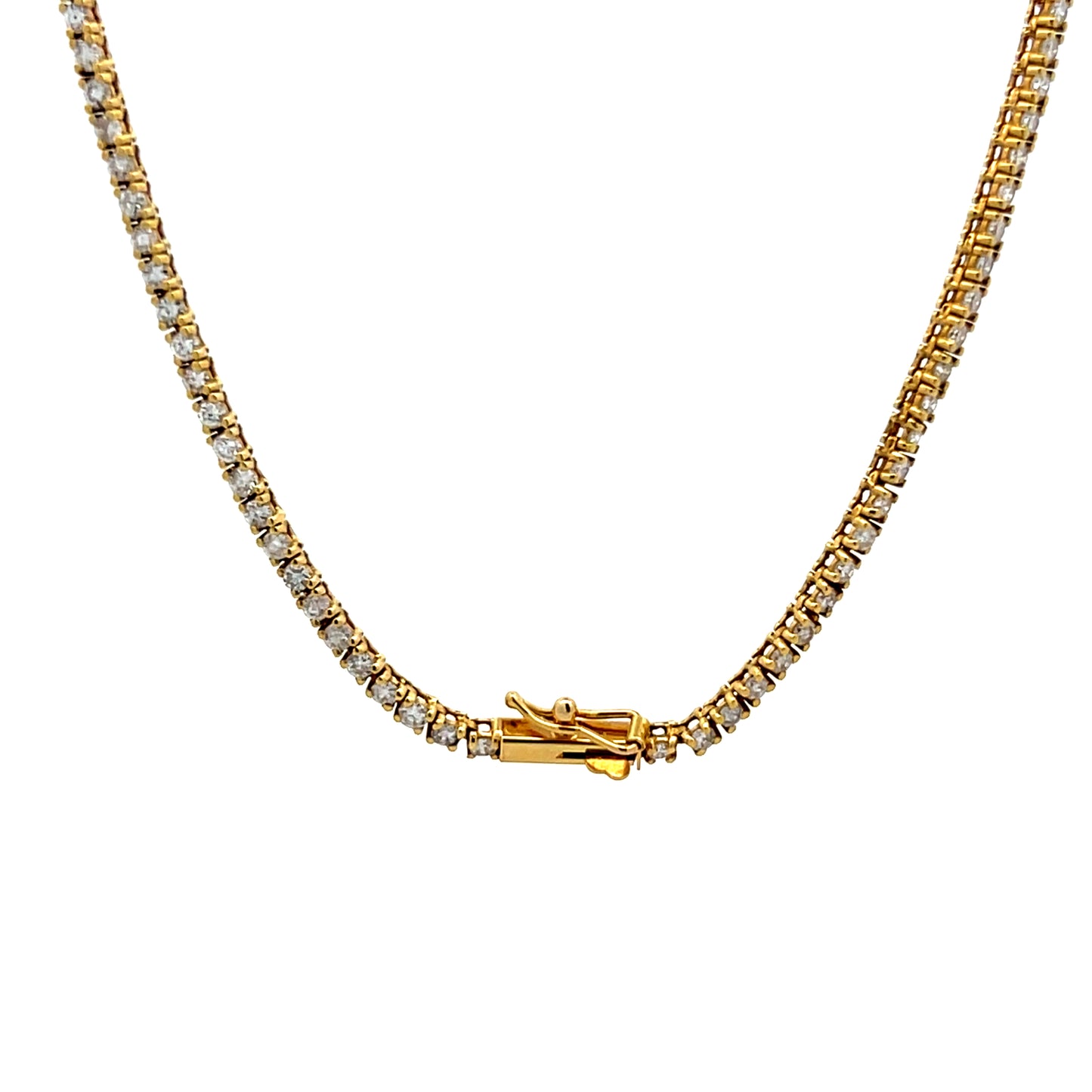 3 Carat Diamond Tennis Necklace in 18k Yellow Gold