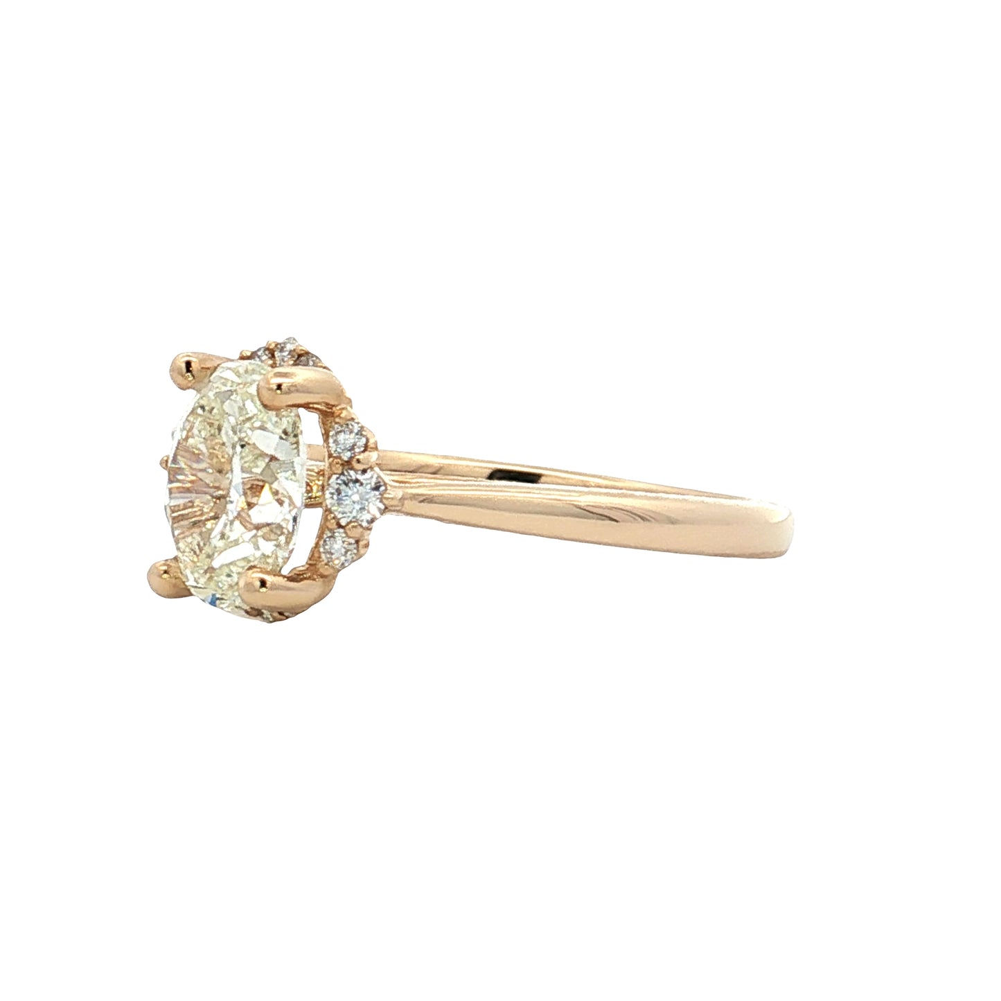 1.50 Oval Diamond Engagement Ring 14k Yellow Gold