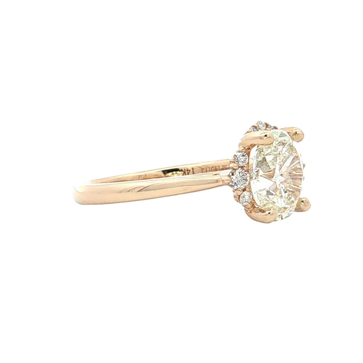 1.50 Oval Diamond Engagement Ring 14k Yellow Gold