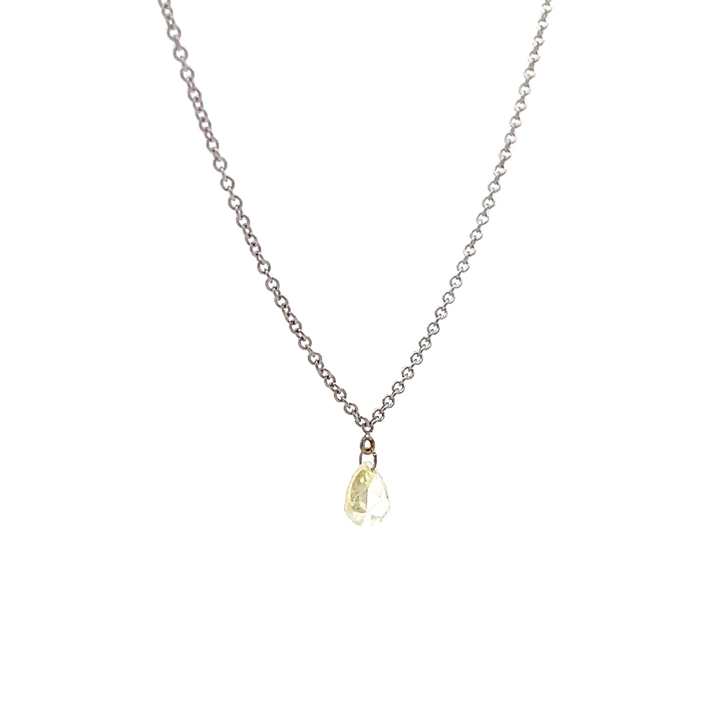 .30 Pear Rose Diamond Pendant Necklace in 14k